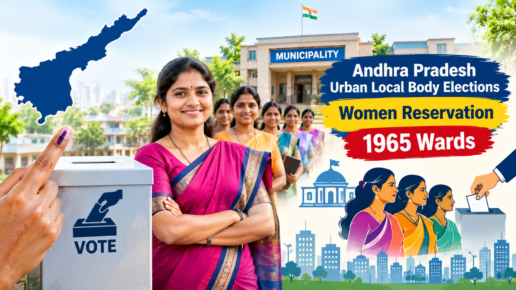 ఏపీలో మహిళలకు 1,965 వార్డులు రిజర్వ్.. 100 పట్టణ స్థానిక సంస్థల్లో ప్రత్యేక కేటాయింపులు
